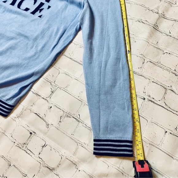 Talbots Womens Intarsia Bon Voyage Sweater Blue Cruise Pullover Size Petite M MP - Picture 7 of 9